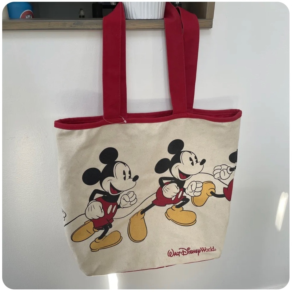 Classic Mickey Running Canvas Tote Bag 2018 WDW Park Edition Disney World Parks